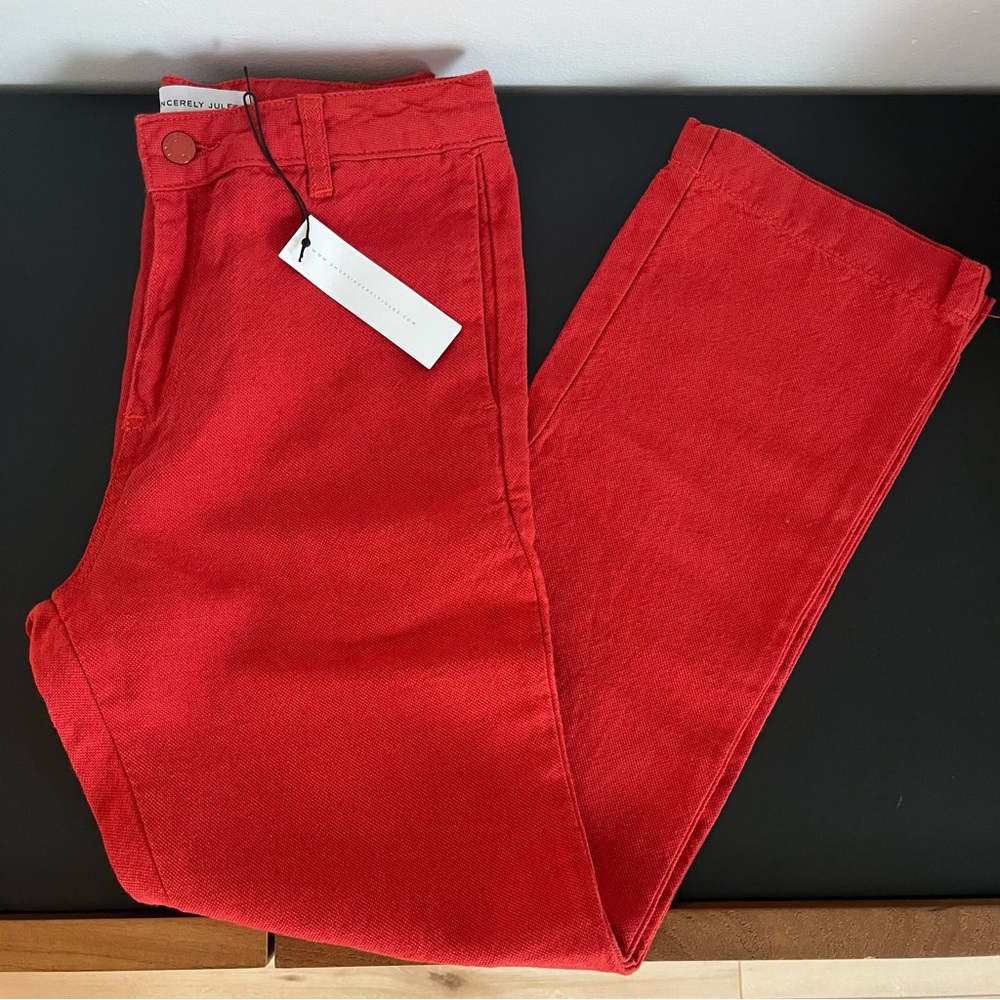 Sincerely Jules Red Straight Leg Pants